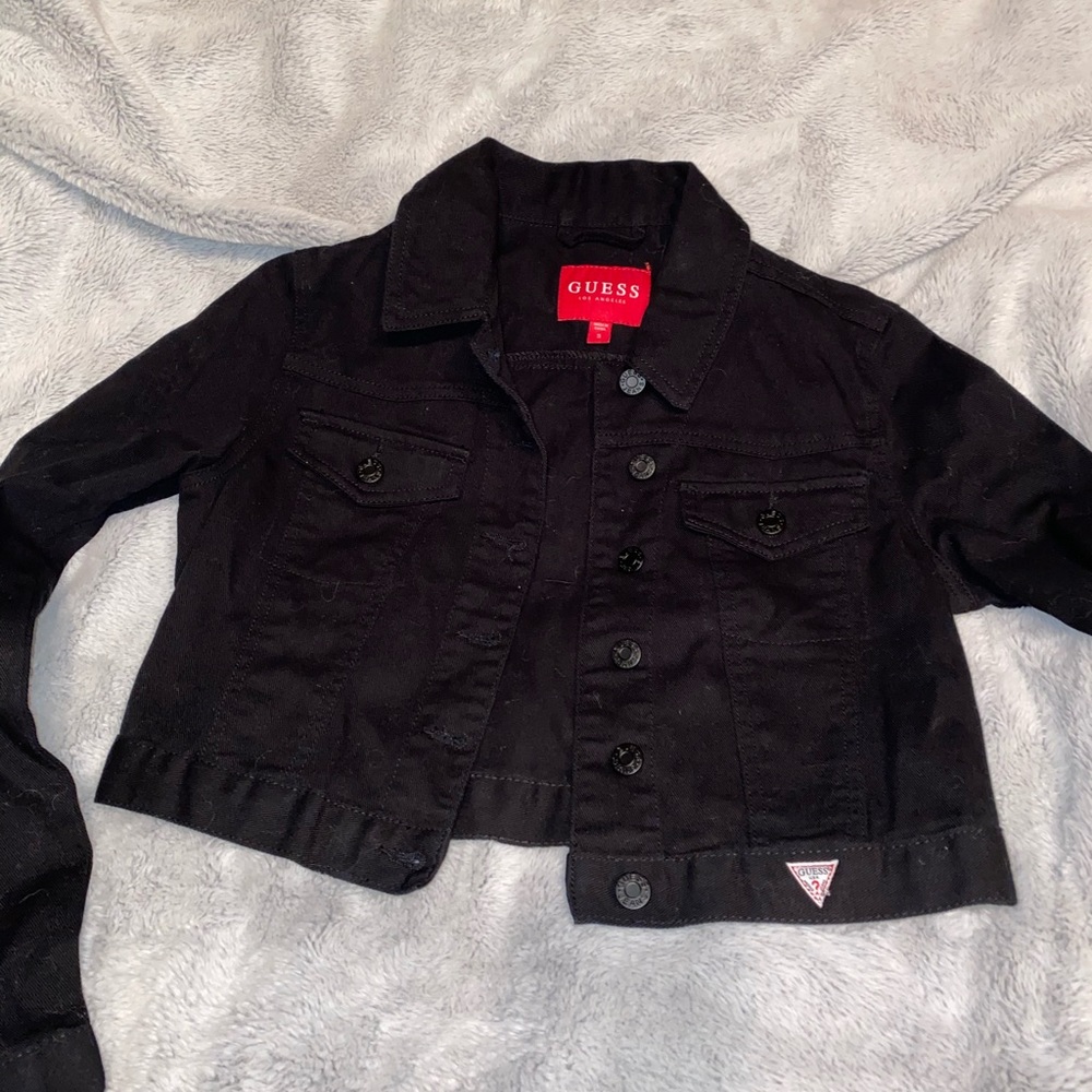 brand new cropped guess jean jacket‼️